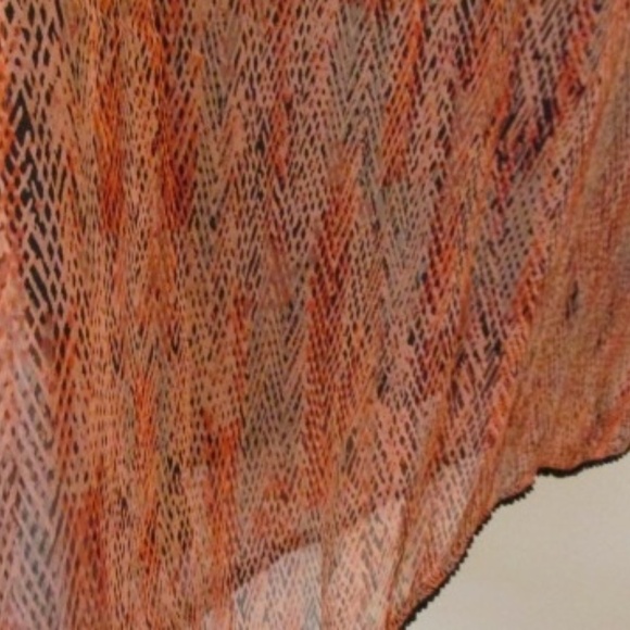 Ella Moos Red&Black Sheer Sleeveless Top, Size M - Picture 3 of 5